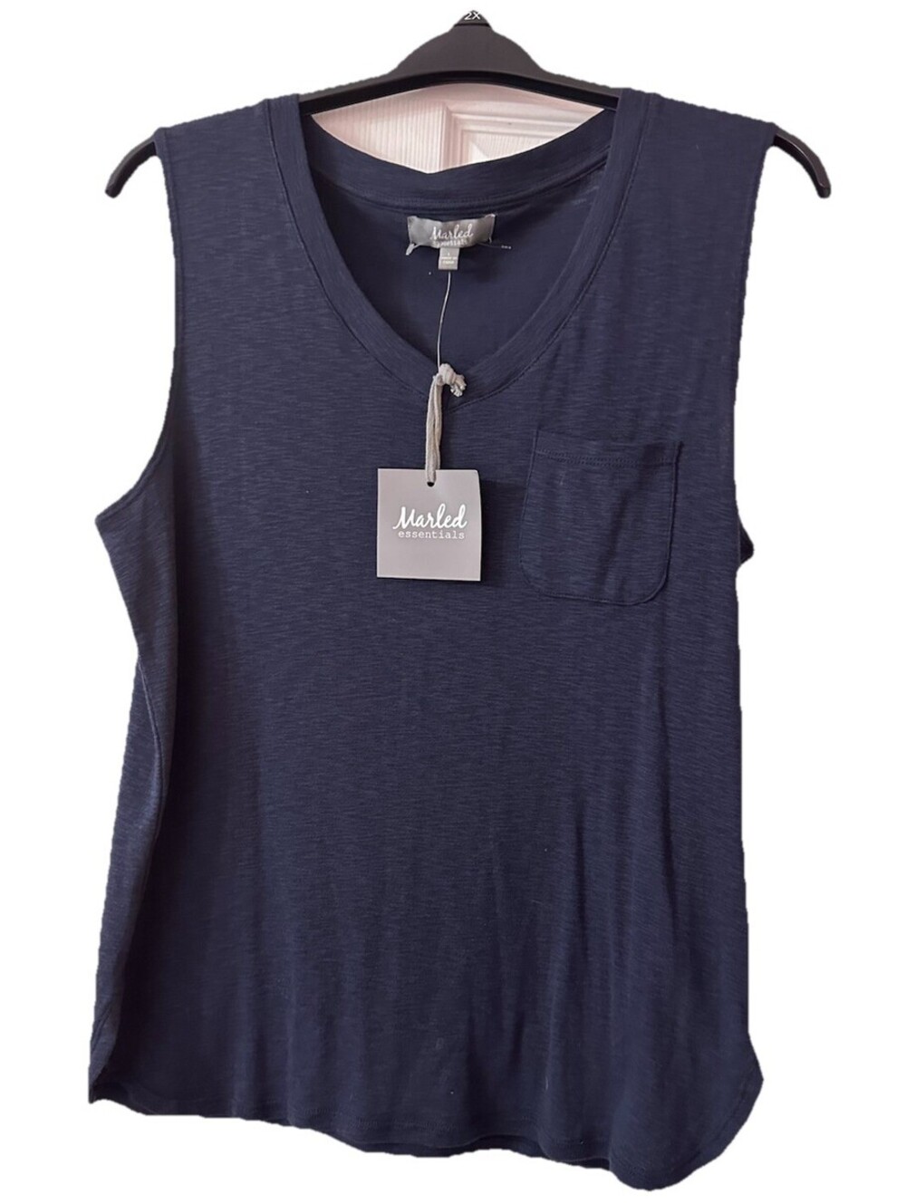 Marled Essentials Scoop Neck Tank Top Women’s Navy L NWT